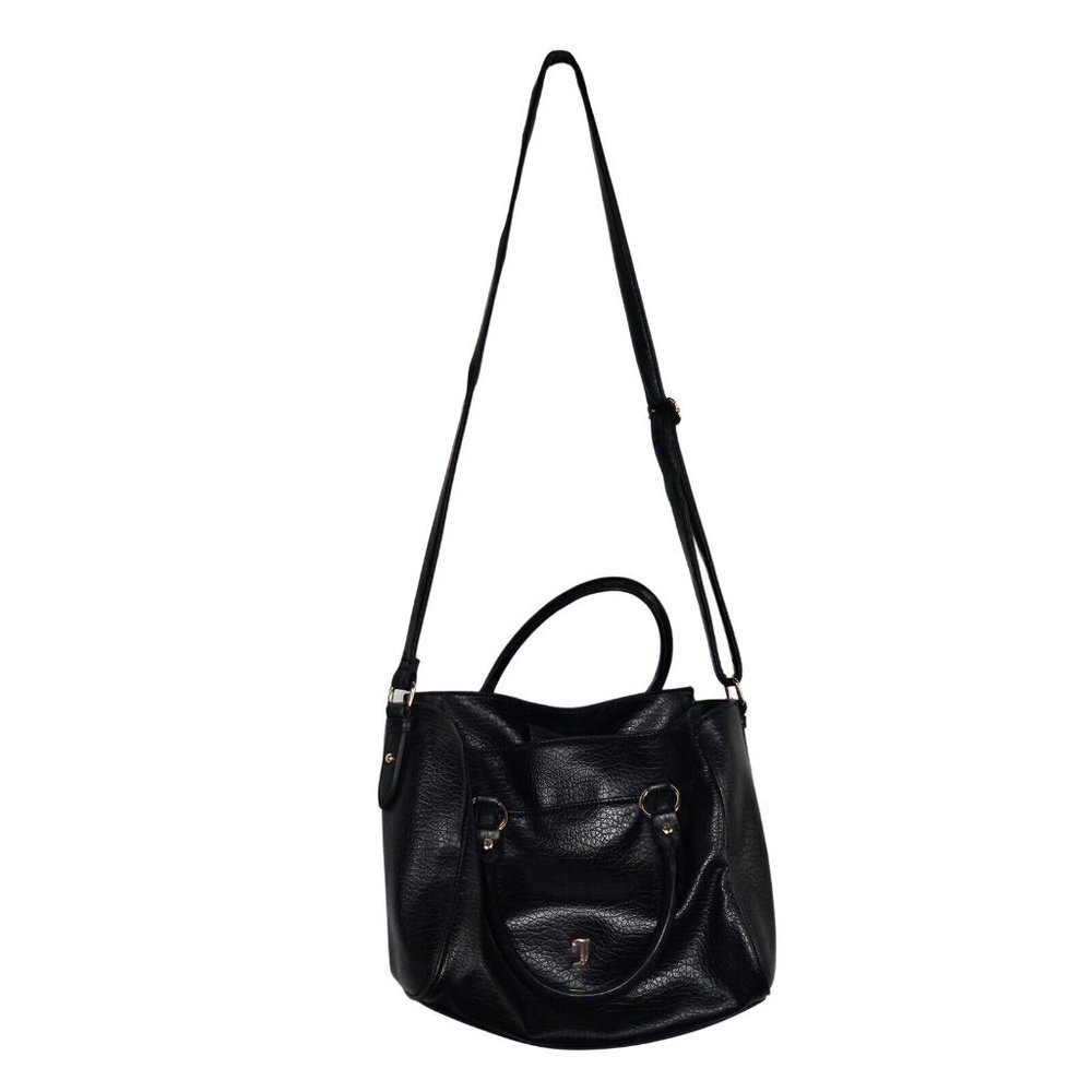 Juicy Couture Black Pebble Crossbody Shoulder Hand Bag Purse Faux Leather